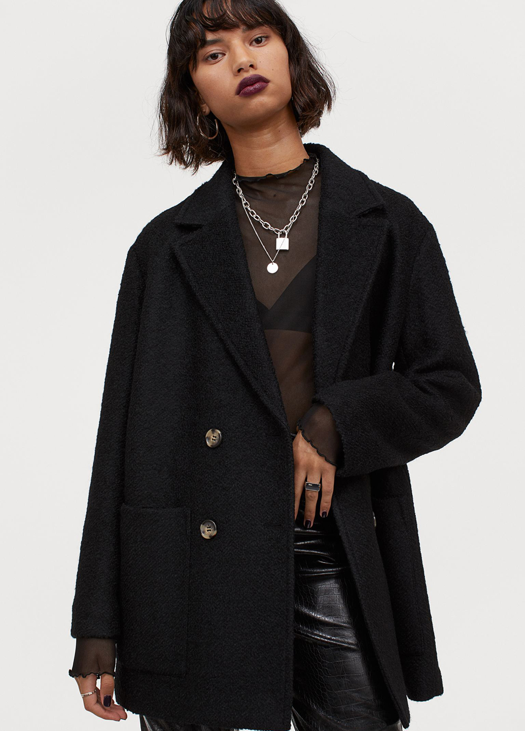 

Пальто H&M 902026b03 XL Черное