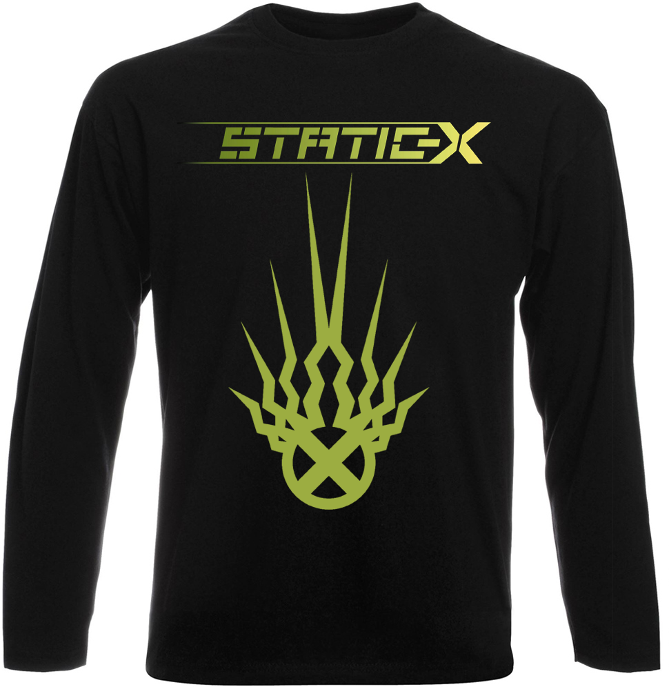 

Футболка с длинным рукавом Fat Cat Static-X - Green Logo (чёрная) XXL 32190