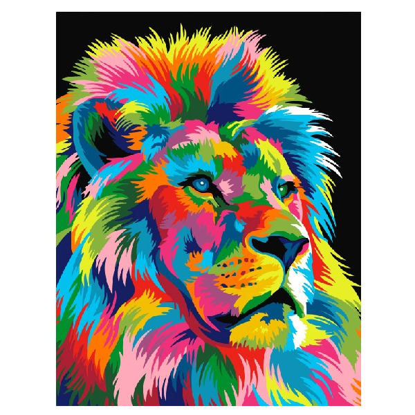 

Картина по номерам / анти-стресс раскраска Brushme Радужный царь зверей (GX9053)