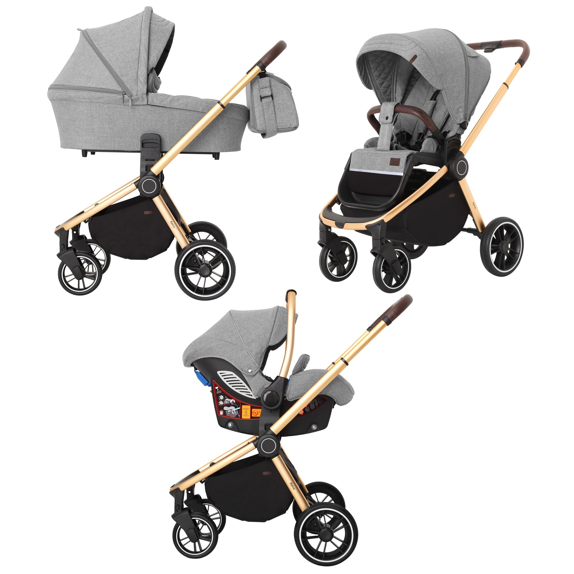 

Коляска универсальная CARRELLO Epica CRL-8511 (3in1) Silver Grey + дождевик