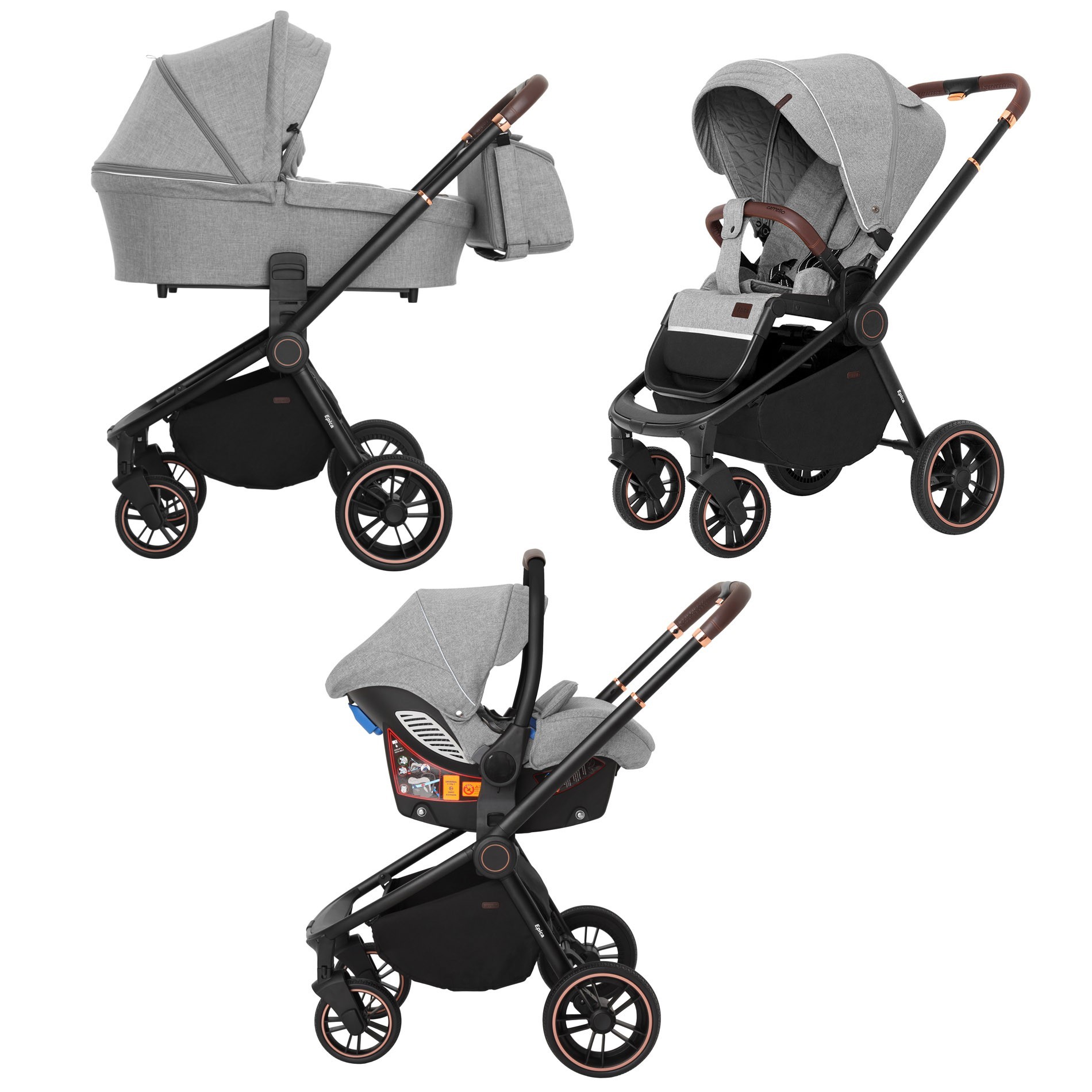 

Коляска универсальная CARRELLO Epica CRL-8511/1 (3in1) Silver Grey