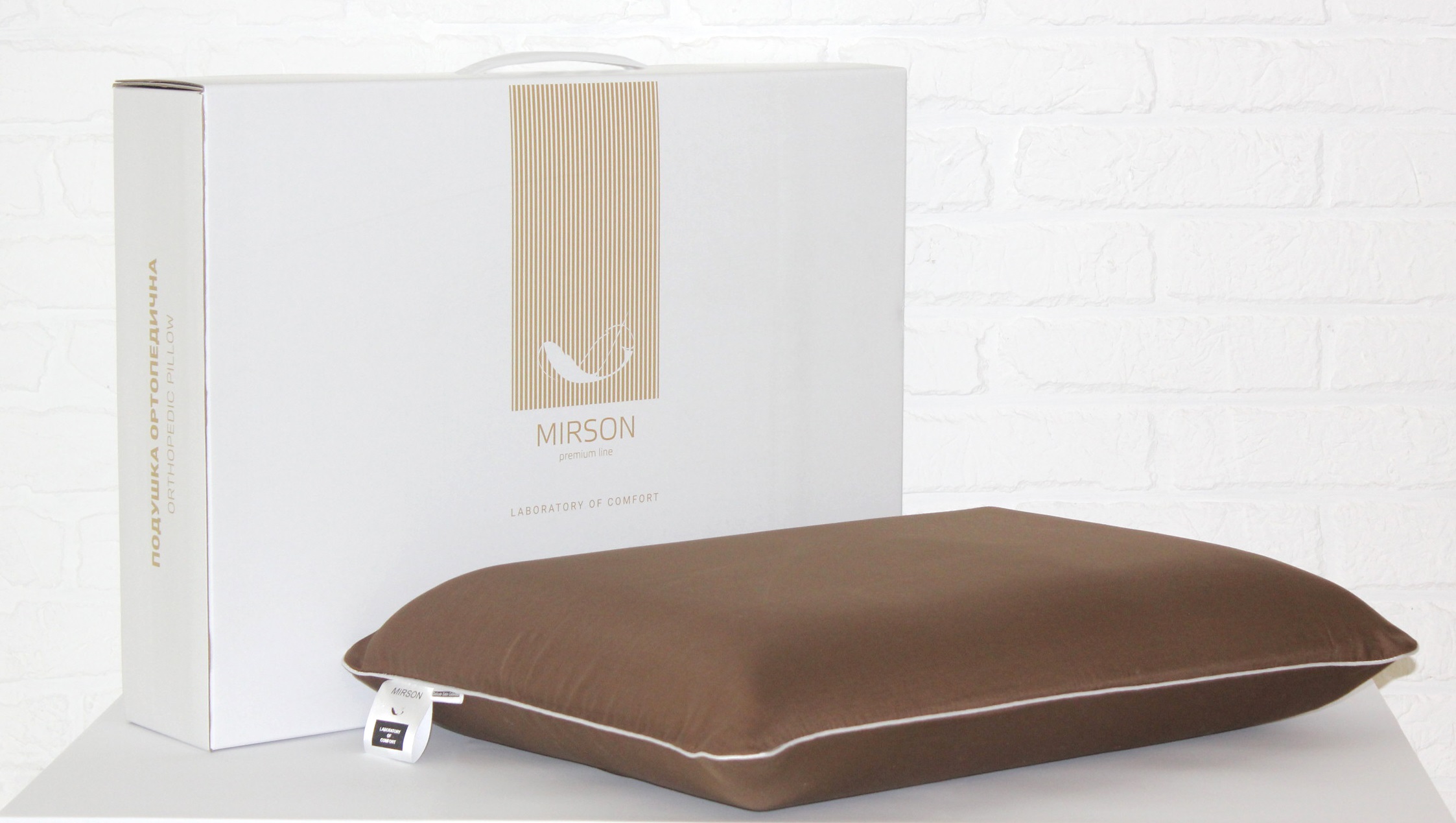 

Подушка ортопедическая MirSon №7034 Elite Delicate Satin Cacao Men 59х43х12