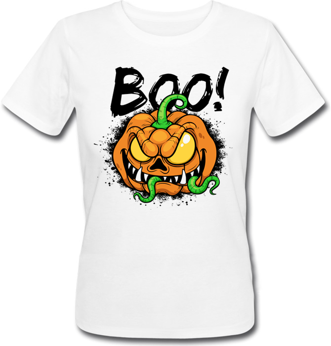 

Женская футболка Fat Cat Halloween - Boo! (белая) XXL 33646