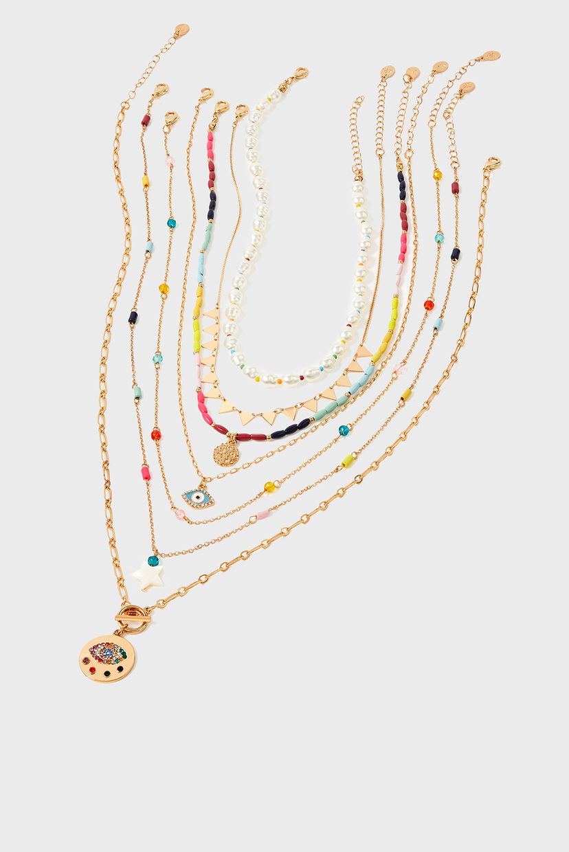 

Женские золотистые подвески (7 шт) RAINBOW LAYERED NECK Accessorize OS 182916