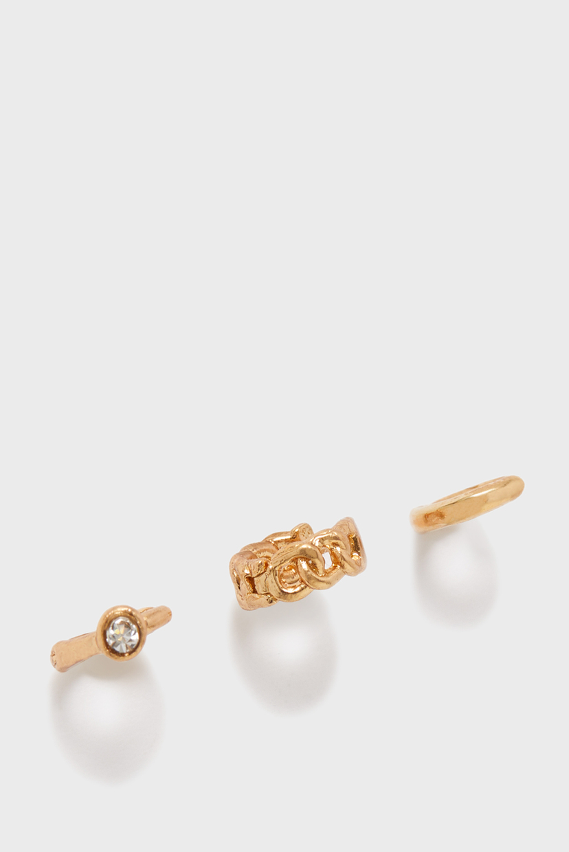

Женские золотистые серьги (3 шт) CHAIN PLAIN CRYS Accessorize OS 181992