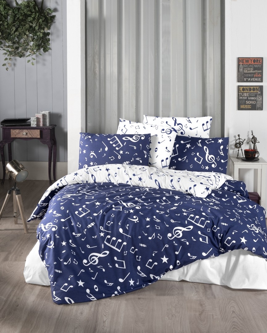 

Постельное белье First Choice ранфорс Major Navy Blue (Евро)