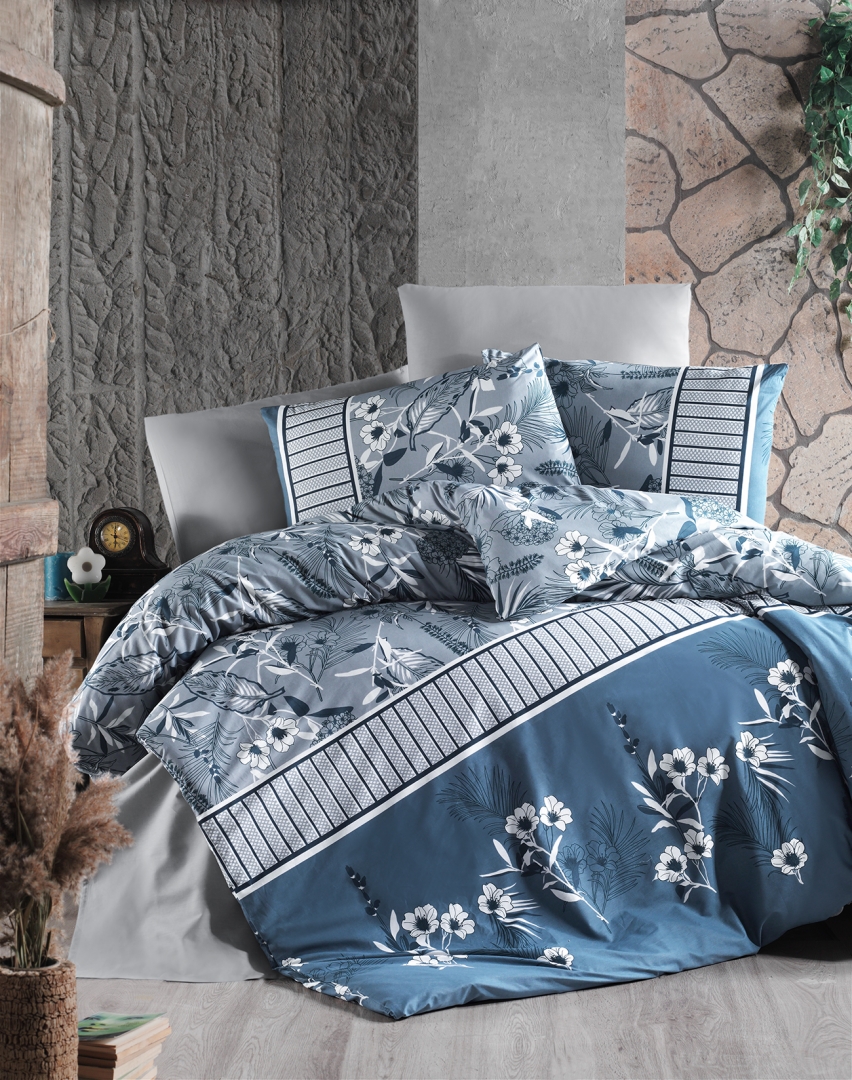 

Постельное белье First Choice ранфорс Burrell Navy Blue (Семейный)