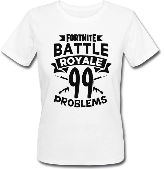 

Женская футболка Fat Cat Fortnite Battle Royale "99 Problems" (белая) XXL 30975