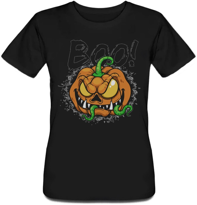 

Женская футболка Fat Cat Halloween - Boo! (чёрная) XXL 33765