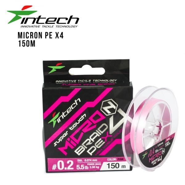 

Шнур плетеный Intech MicroN PE X4 150m (0.2 (5.5lb/2.5kg))