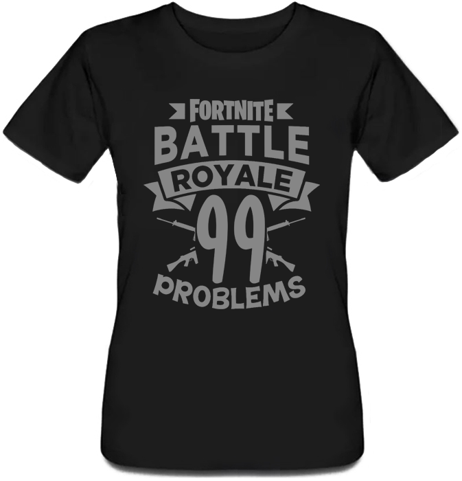 

Женская футболка Fat Cat Fortnite Battle Royale "99 Problems" (чёрная)  30968, Женская футболка Fat Cat Fortnite Battle Royale "99 Problems" (чёрная) S 30968