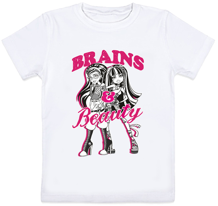 

Детская футболка Fat Cat "Brains & Beaty" (белая) 116 27626