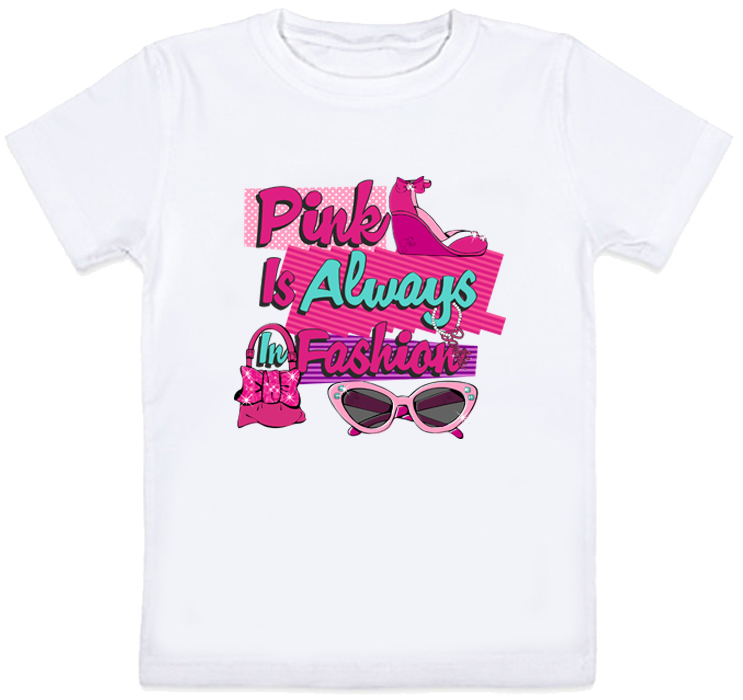 

Детская футболка Fat Cat "Pink is always fashion" (белая) 128 27612