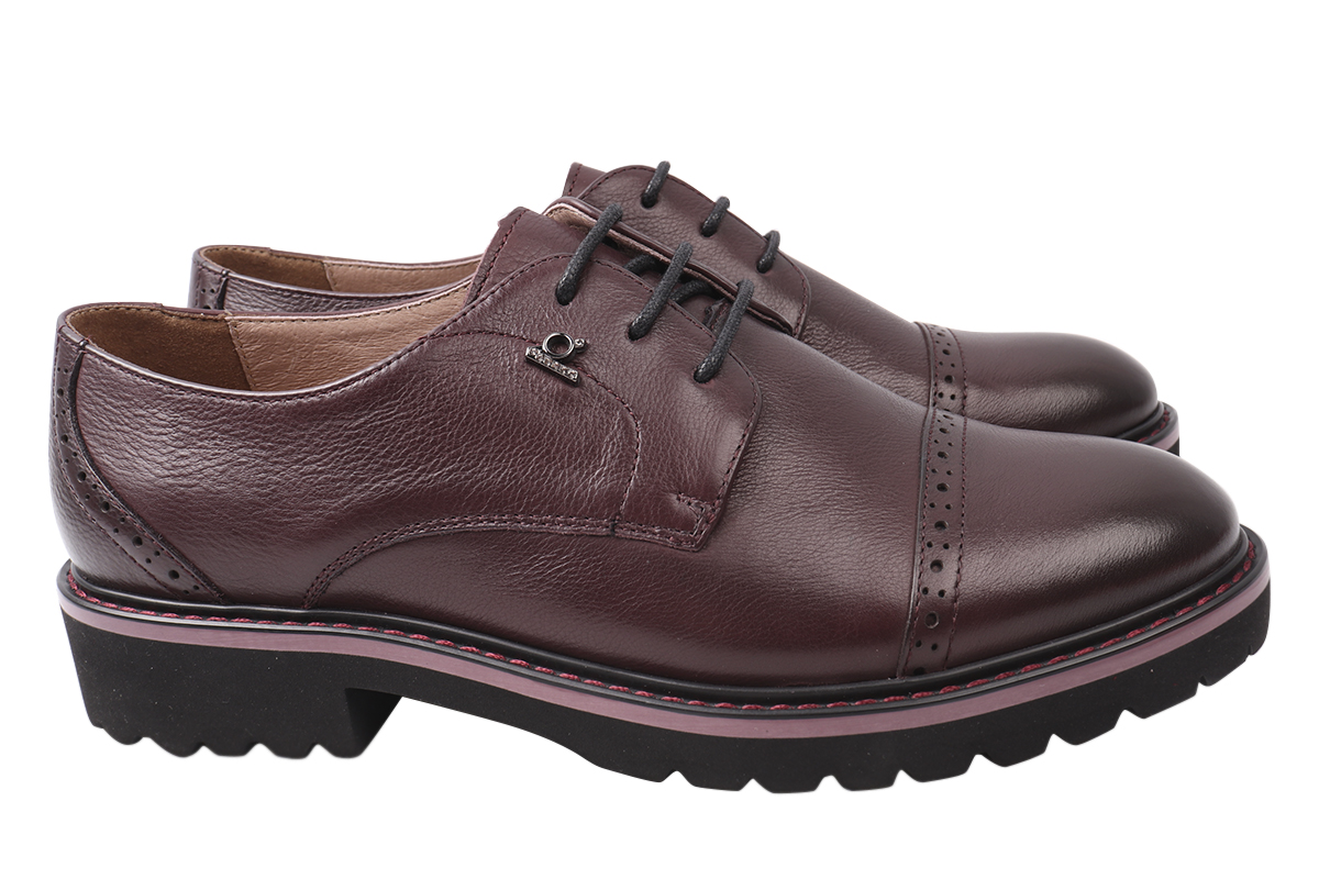 

Туфлі жіночі з натуральної шкіри, на низькому ходу, на шнурівці, колір бордо, Anemone 173-21DTC 37