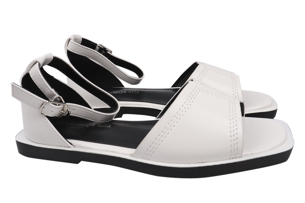 

Босоніжки жіночі стильні, на низькому ходу, із закритою п'ятою, колір білий, Stefaniya Nina 93-21LBC 40