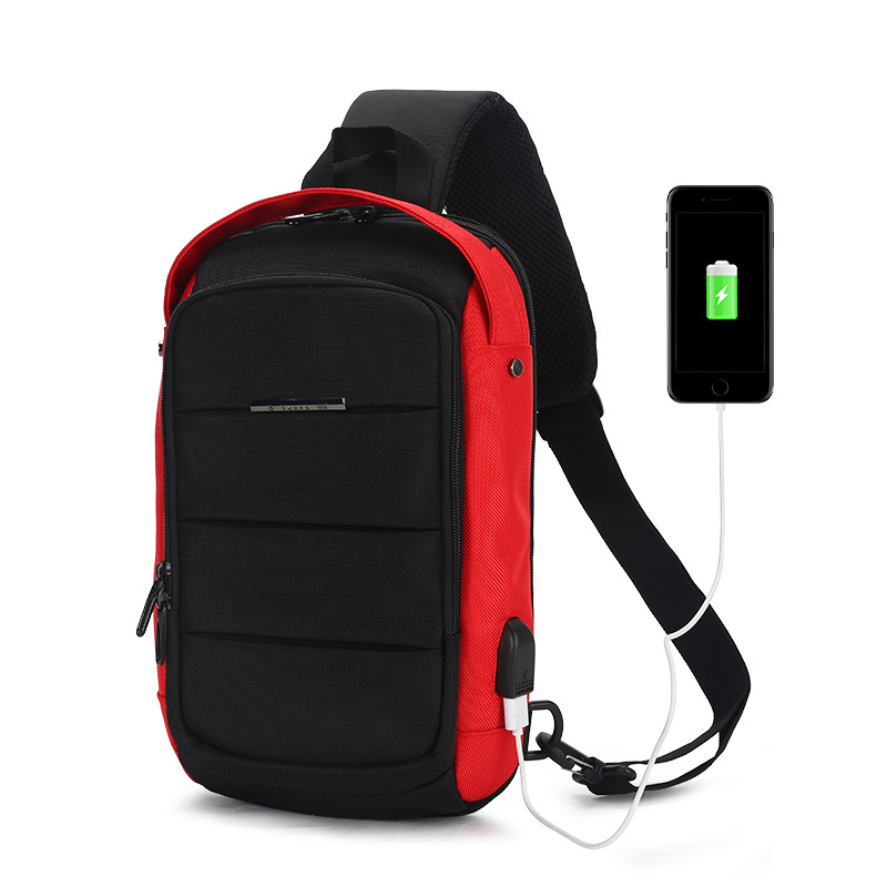 

Молоденая модная сумка Messengers Bag Ozuko c USB Червоно-чорний