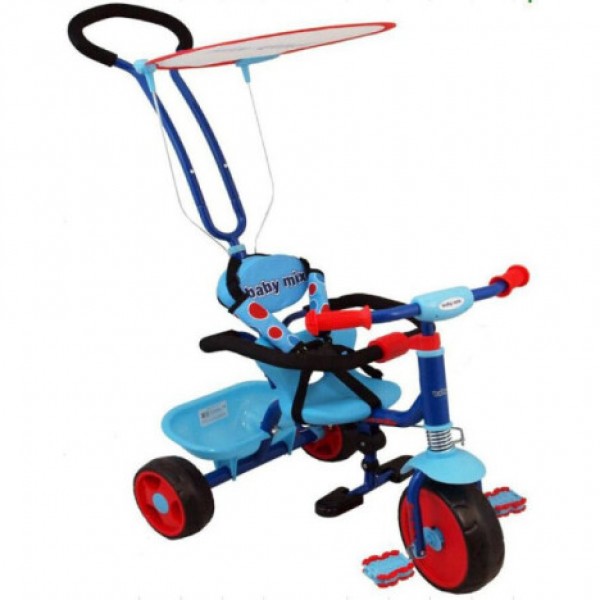

Велосипед трехколесный Baby Mix Alexis SW-J-23 Blue с багажной корзиной и ремнями безопасности + солнцезащитный козырек