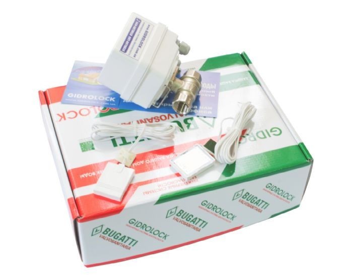 

Gidrolock Загородный дом-1 (1/2") WINNER BUGATTI (один кран 1/2" + два датчика протечки)