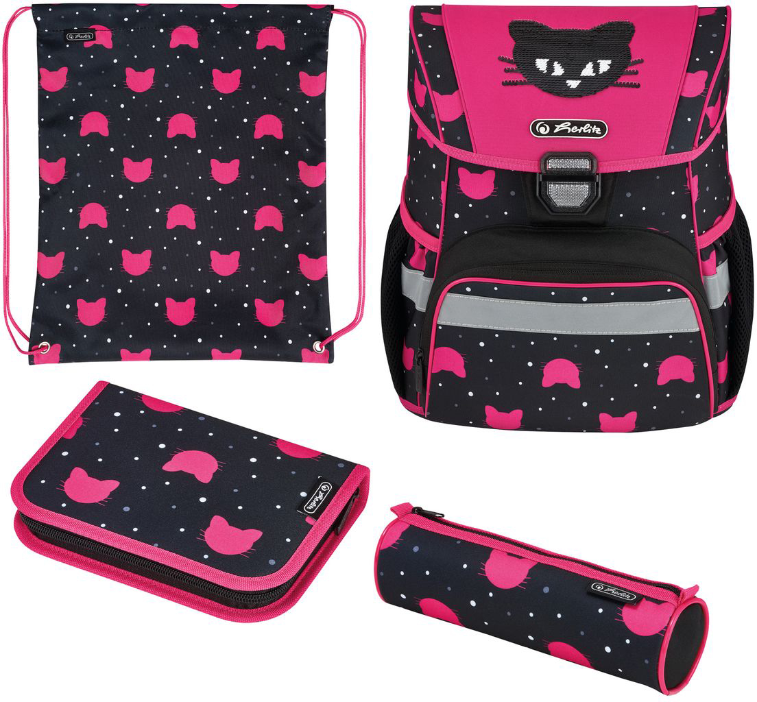 

Ранец школьный укомплектован Herlitz Loop Plus Black Cat Черный Кот (50032440)