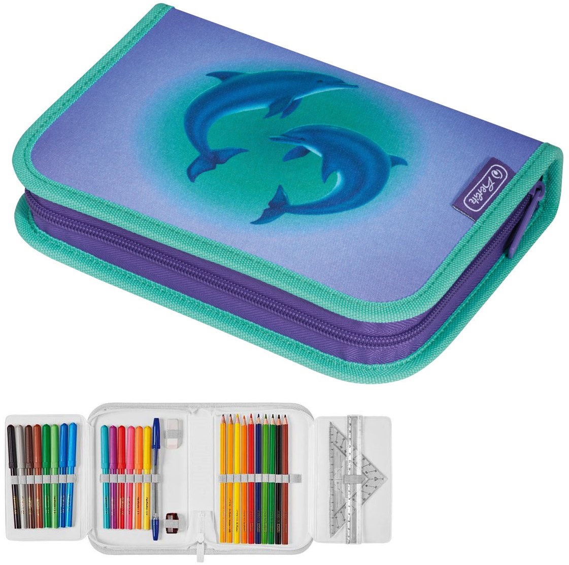 

Пенал с наполнением 31 предмет Herlitz Dolphins Дельфины (50032952)