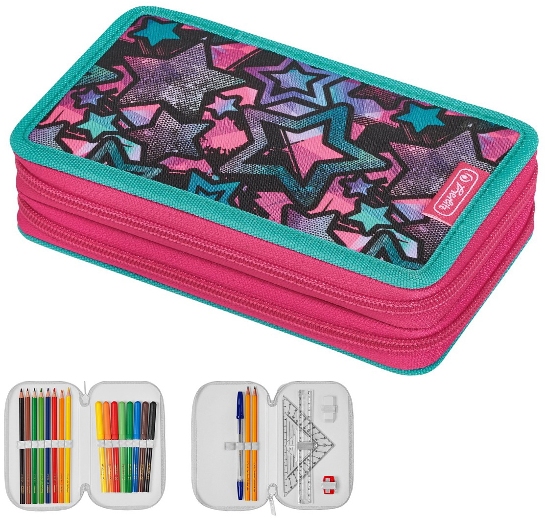 

Пенал с наполнением 23 предмета Herlitz Double Stars Звезды (50032914)