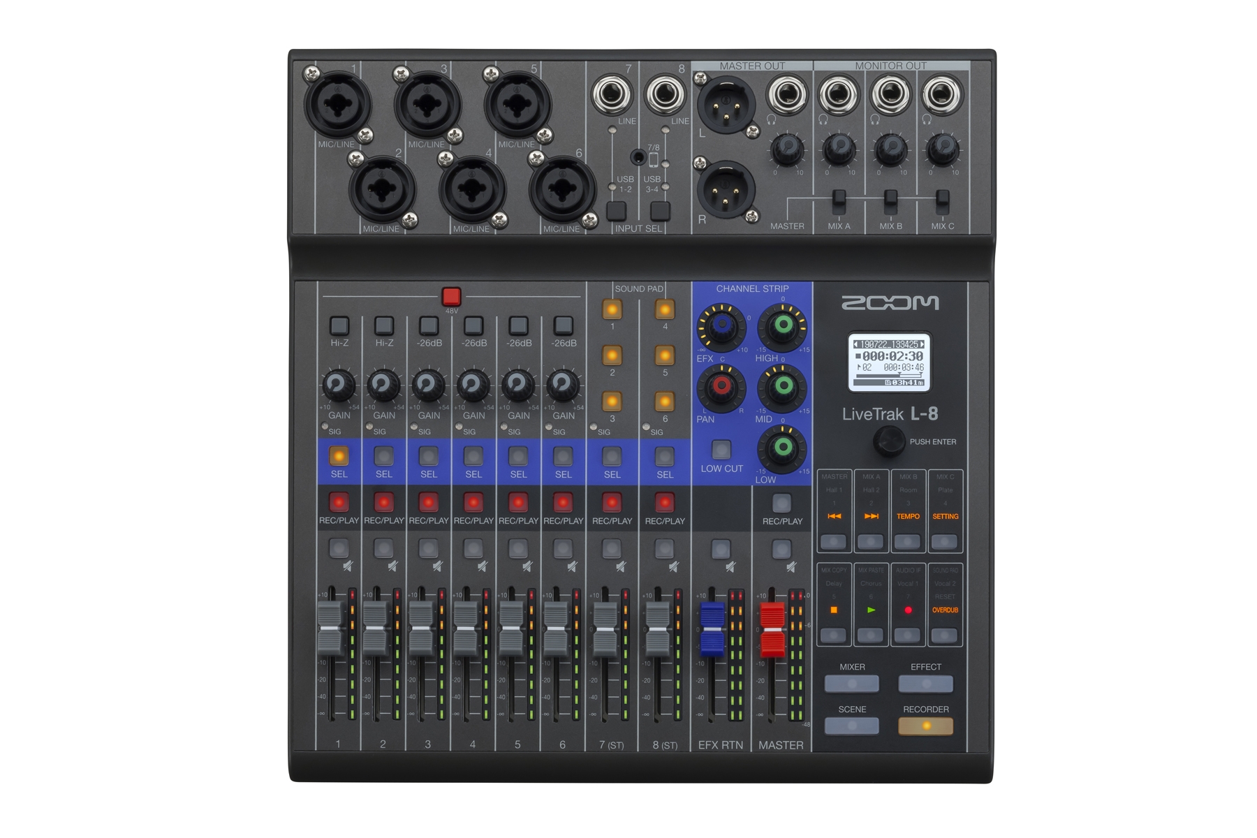 

Цифровой микшерный пульт Zoom LiveTrak L-8
