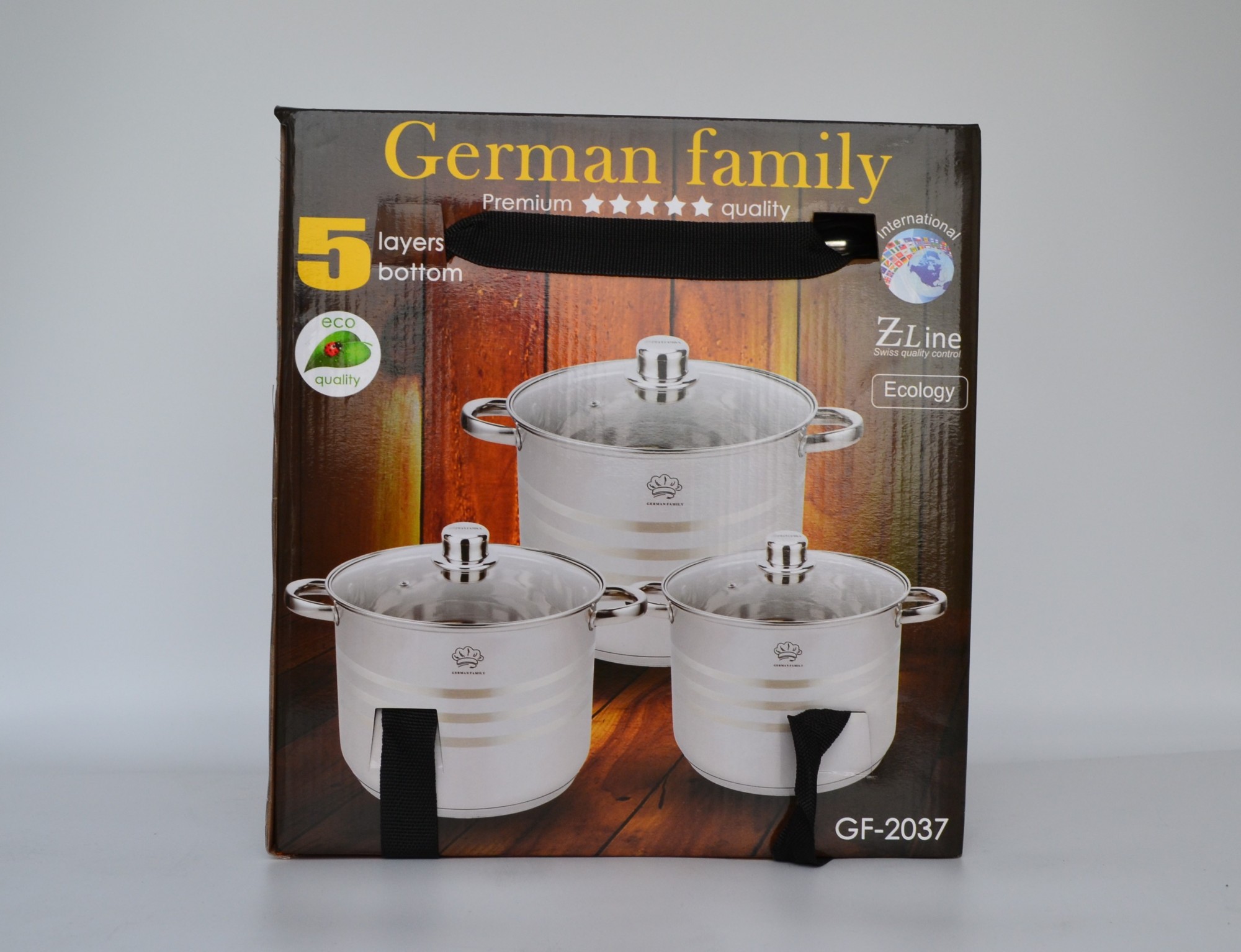

Набор кастрюль German Family GF-2037 из нержавеющей стали 6 предметов (7.2 л, 9.0 л, 11.1 л)