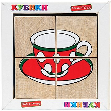 

Кубики. Сложи рисунок "Посуда" - Komarovtoys (20-138919)
