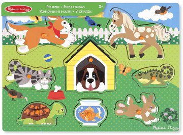 

Рамка-вкладыш "Pets Peg Puzzle. Домашние животные", 8 элементов - Melissa&Doug (20-496907)