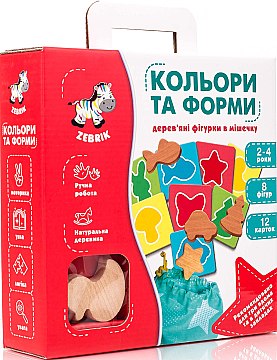 

Фигурки деревянные в мешочке "Цвета и формы", дерево - Vladi Toys (20-697678)