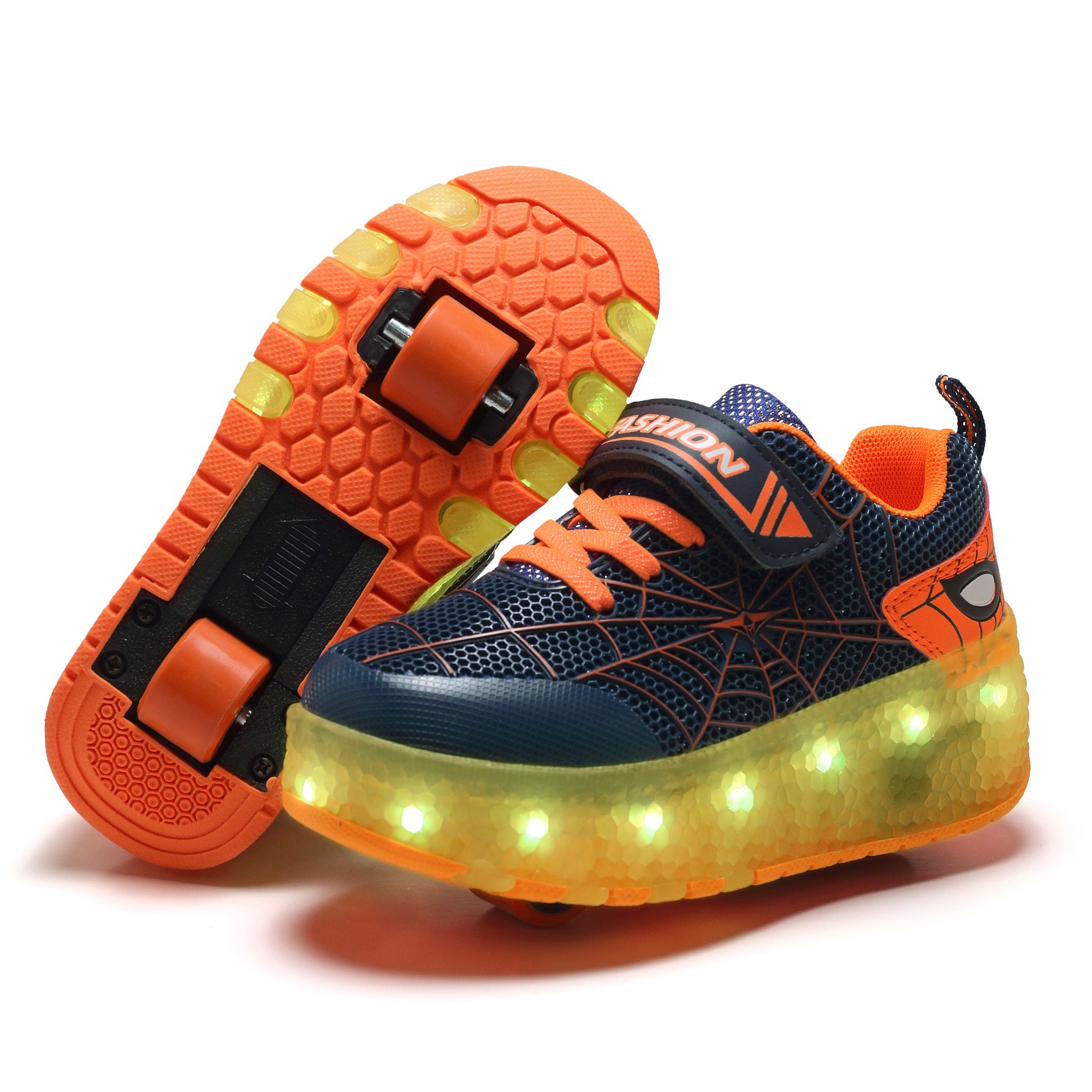 

Роликовые кроссовки для мальчиков с LED подсветкой синие на 2-х колёсах (LR 1243) 31(19,5см)