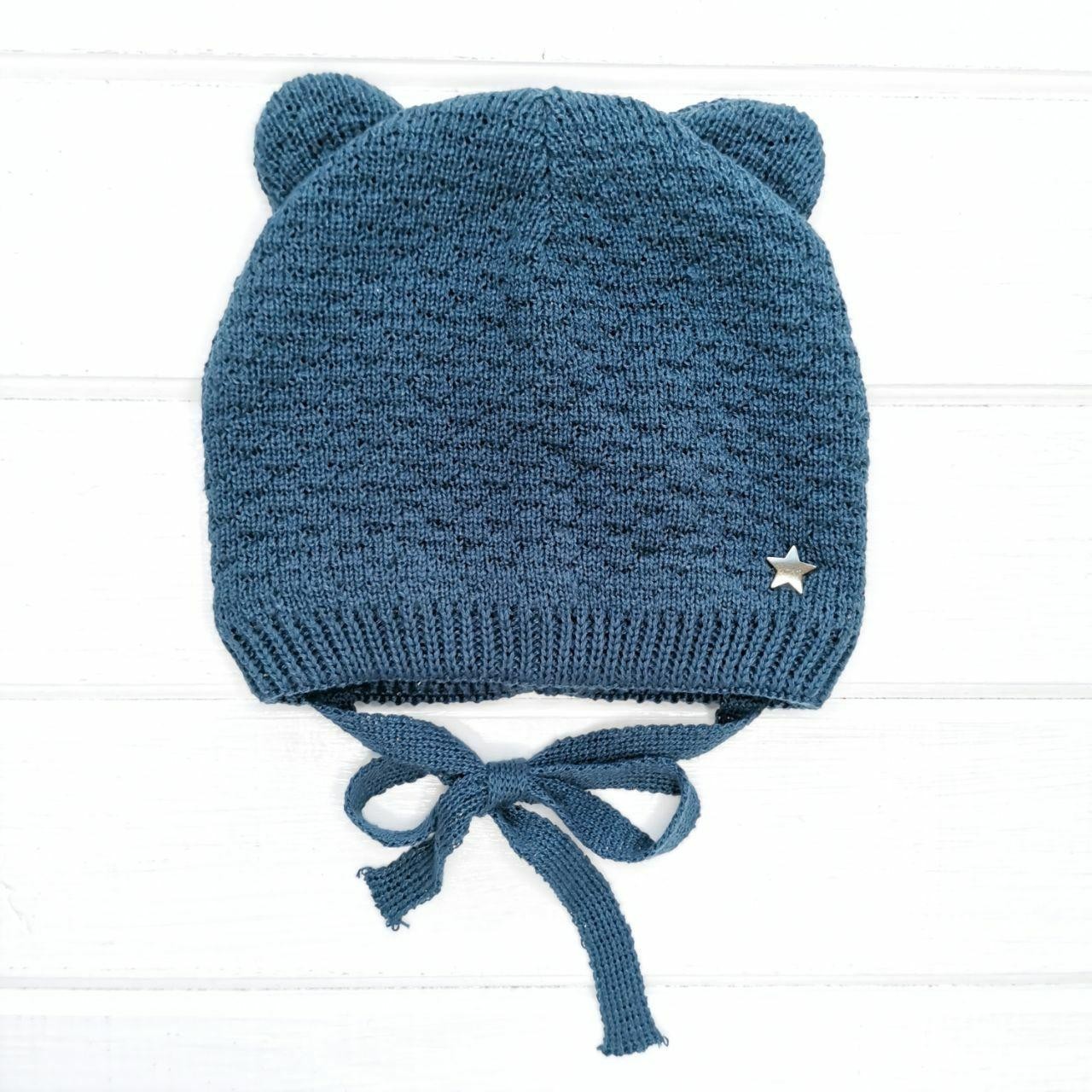 

Детская демисезонная шапка с завязками, 42-44 см, темно-синий 6175 (44)