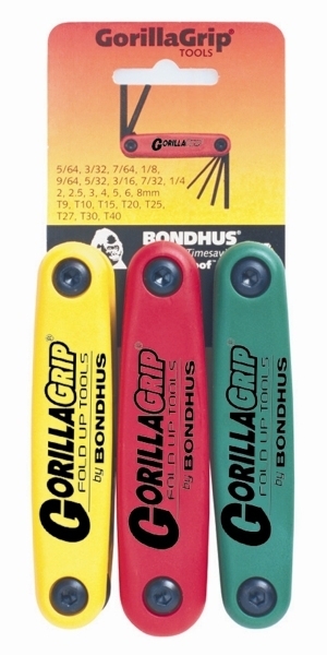 

Набор шестигранников Bondhus GorillaGrip 12587 (2-8 мм), 12589 (5/64-1/4-дюйма), 12634 (Torx T9-T40) (12533)