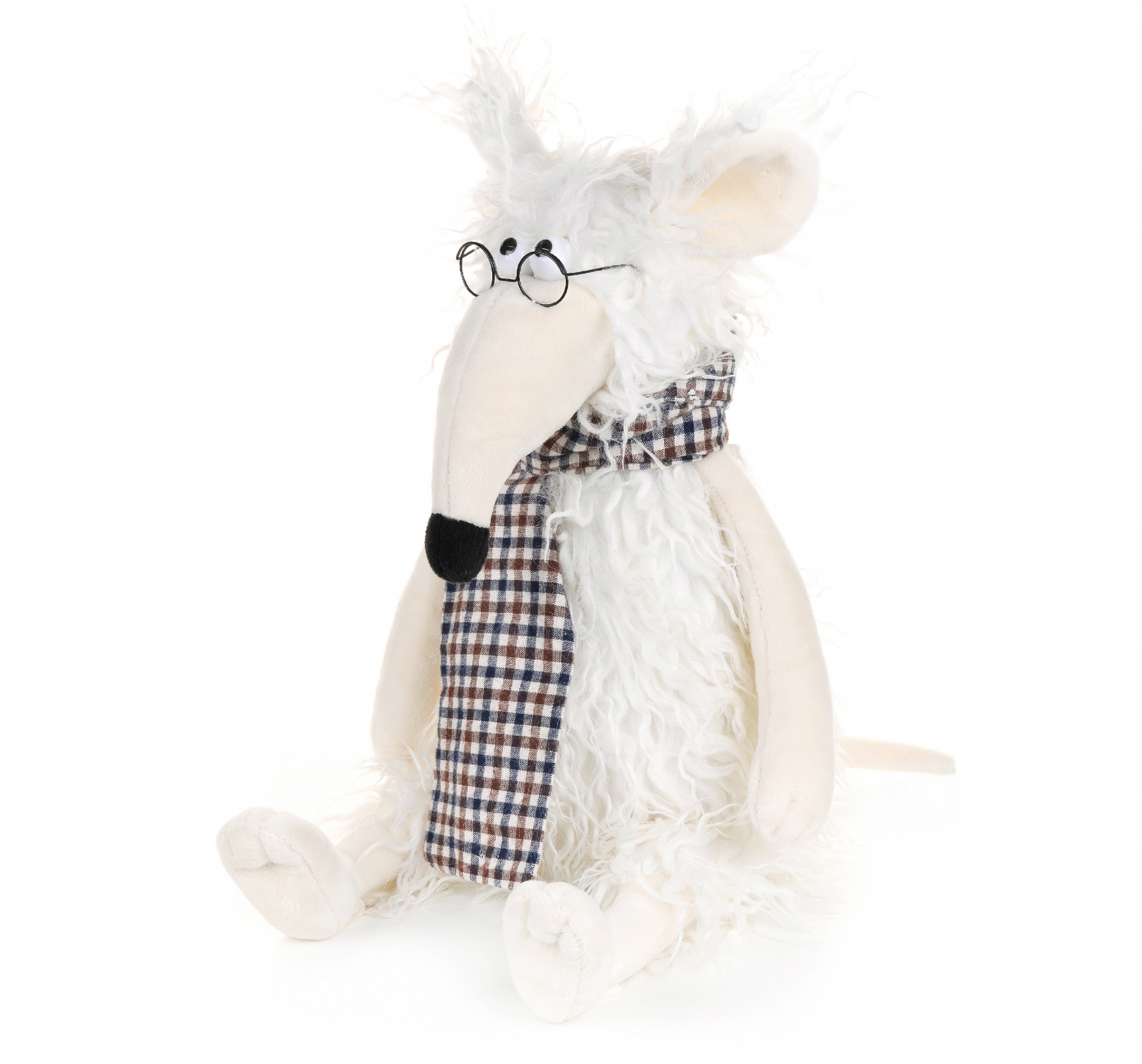 

Мышонок Пушистик MAXI TOYS с шарфом в клеточку, 28 см (MT-MRT021929-28)