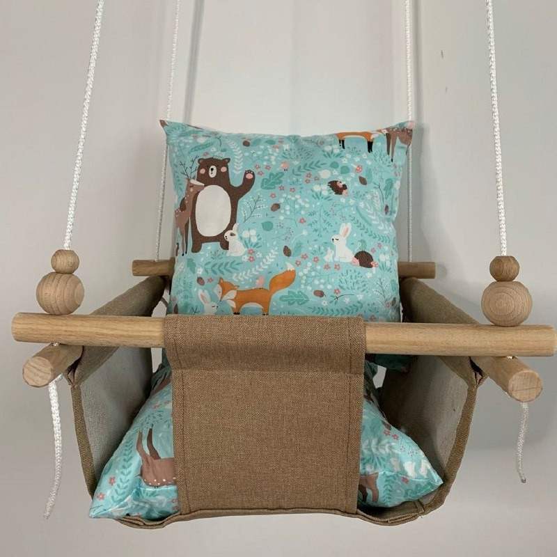 

Детская качеля Infancy Звери на мятном, Карамельная основа