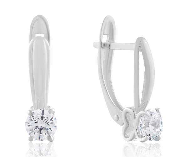 

Серьги из белого золота с камнями SWAROVSKI Zirconia "Дилия", С4210/1SW