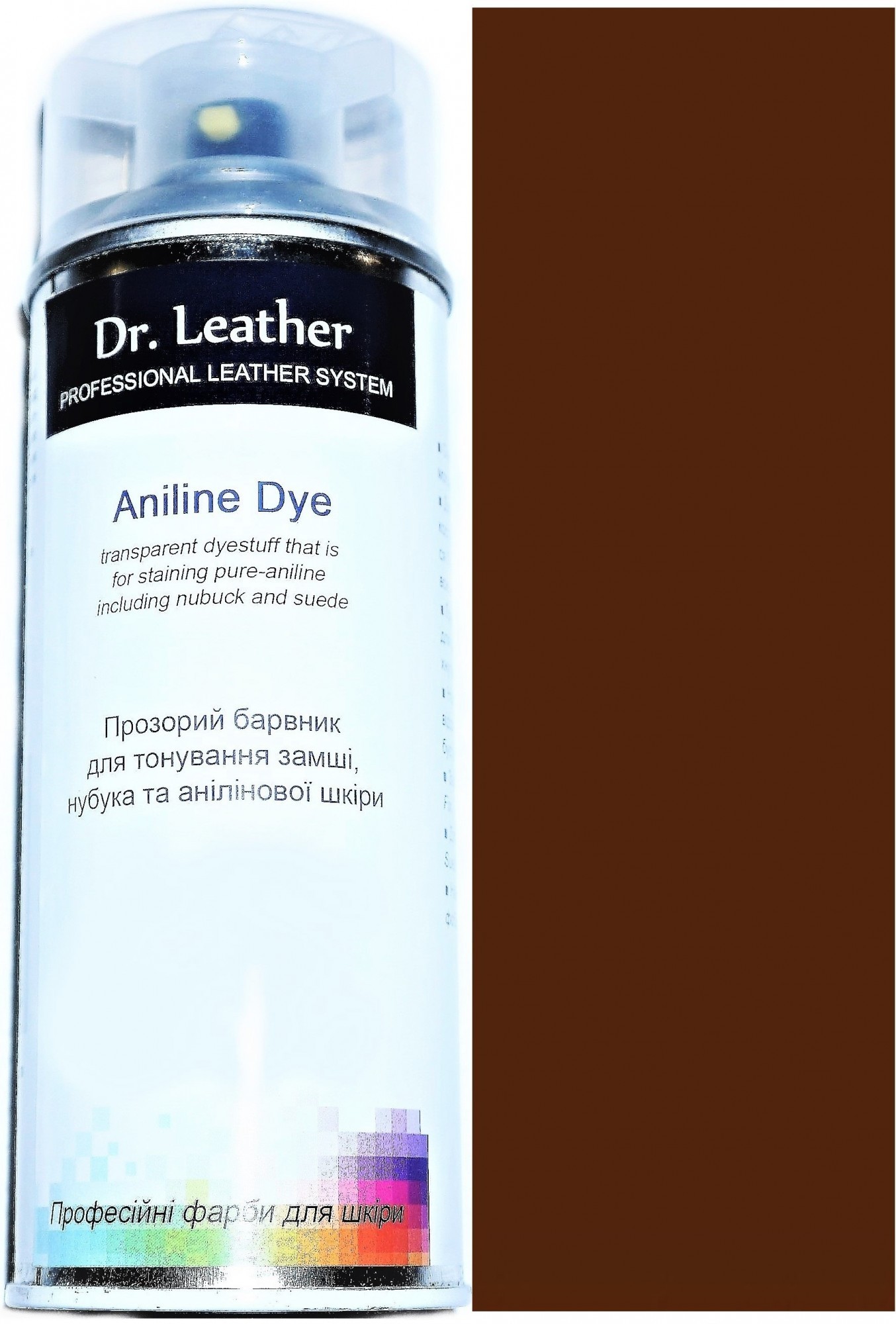 

Фарба аерозольна для замші аніліна нубуку велюру DrLeather 384мл Коричневий F008 0008