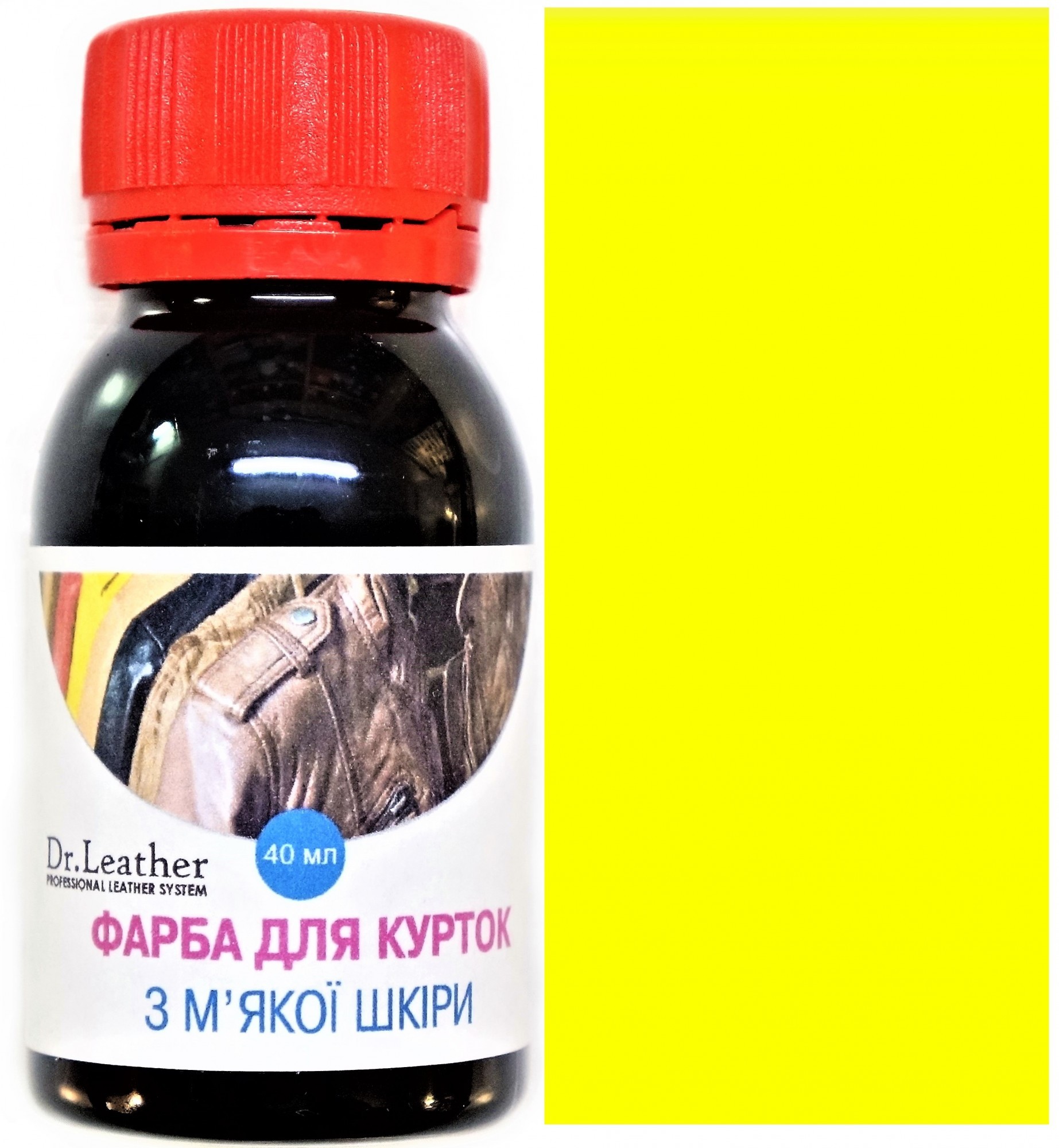 

Фарба для м'якої шкіри DrLeather Touch Up Pigment 40мл Лимонна