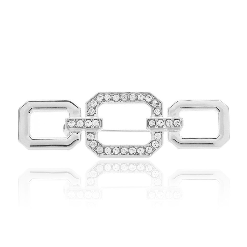 

Брошь женская BROCHE бижутерия Модерн Фешн серебристая BRSF112003