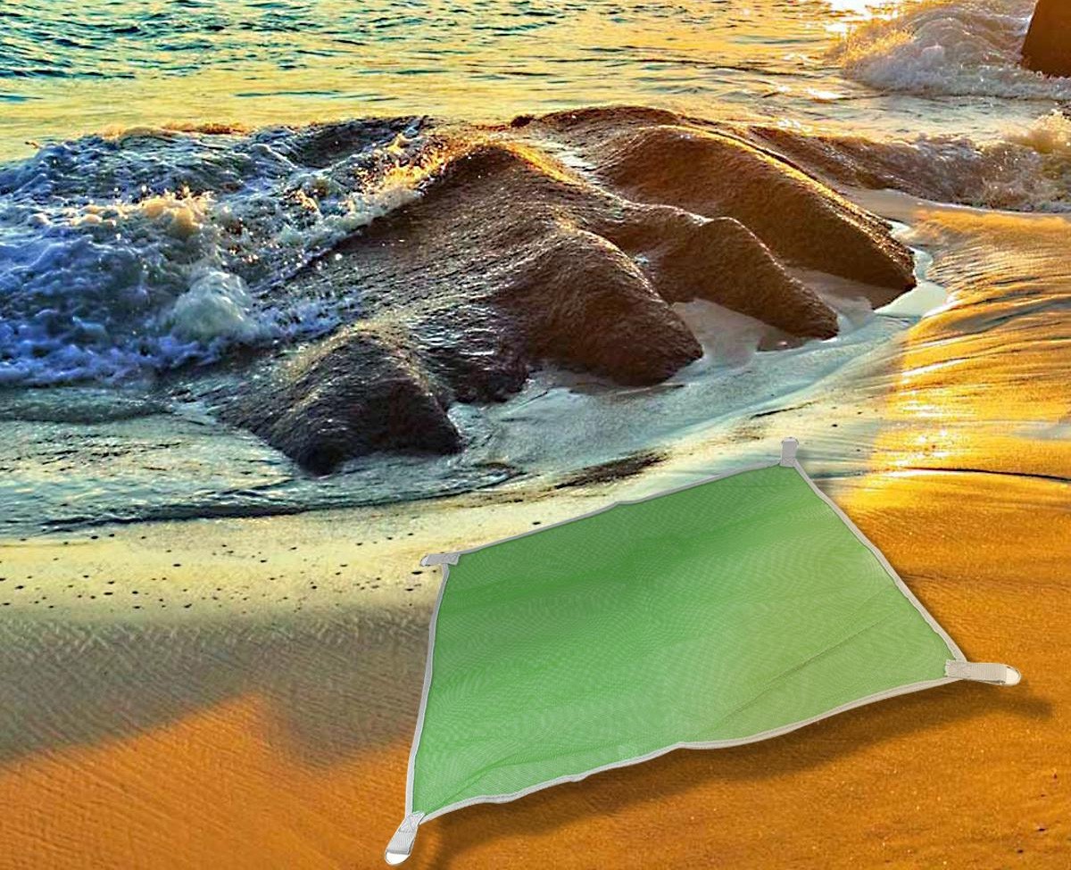 

Подстилка пляжная Sand Free Mat покрывало анти-песок для пляжа 200 x 200 см Зеленая