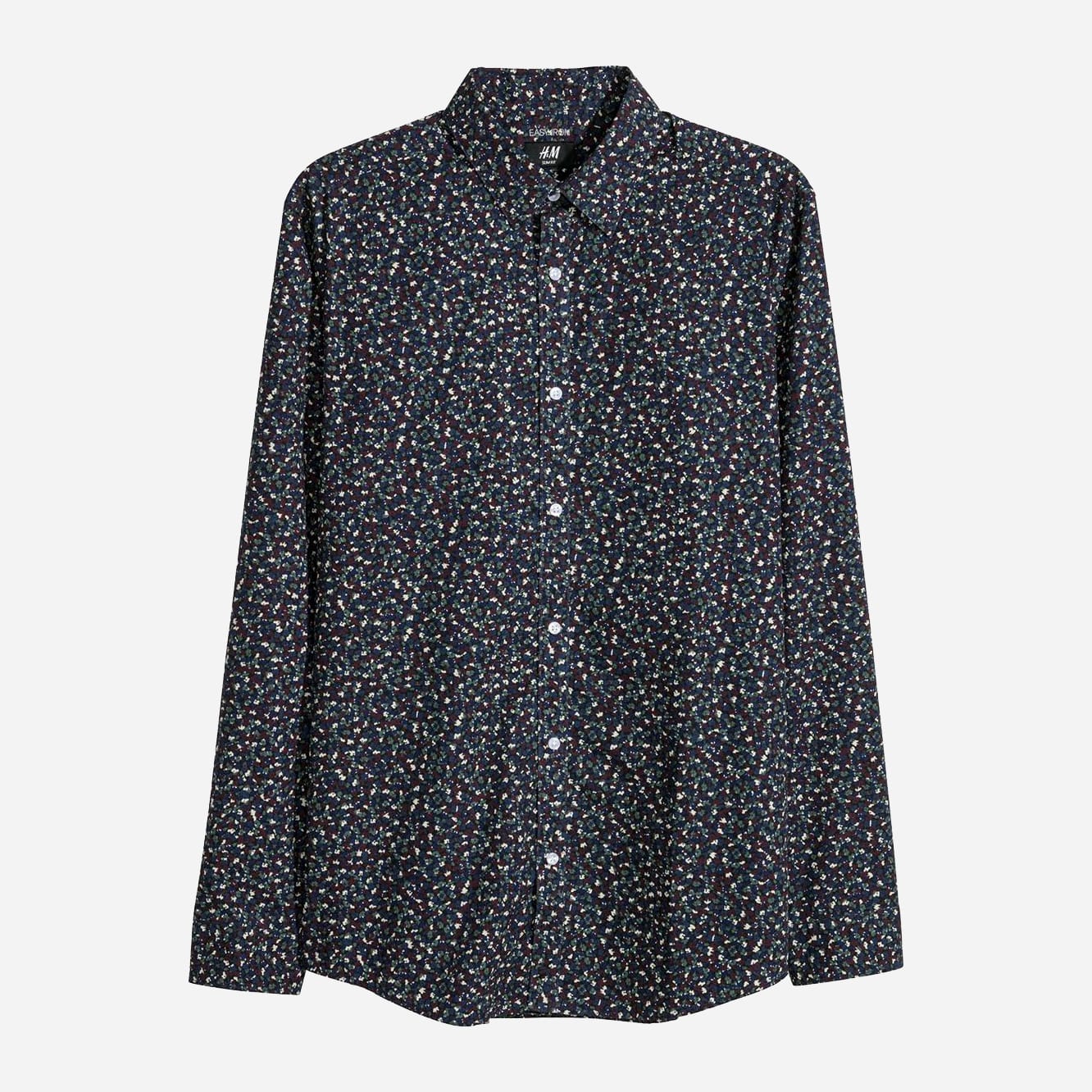 

Рубашка H&M 551989a44 S Темно-синяя