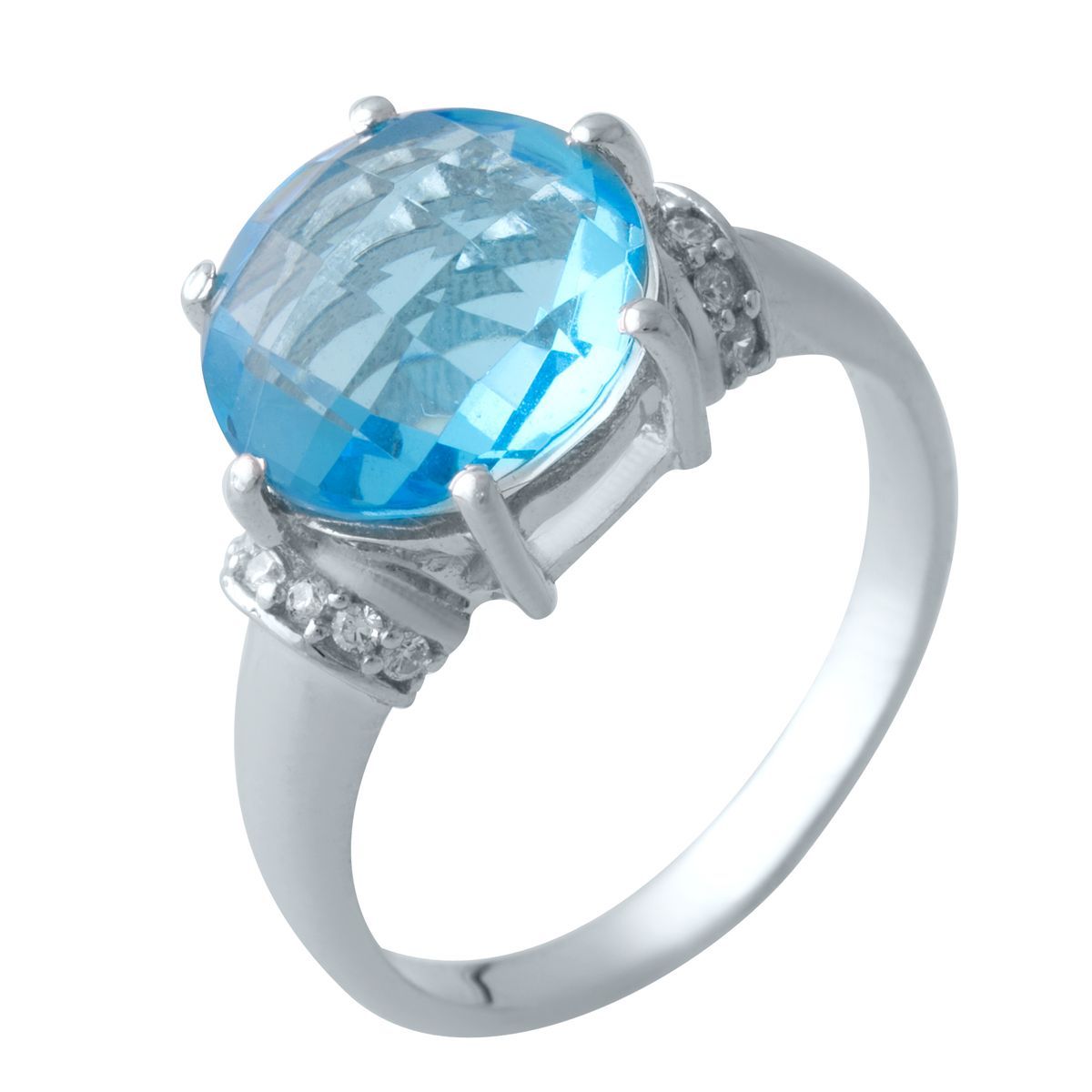 

Серебряное кольцо MG с аквамарином nano 17.5 размер