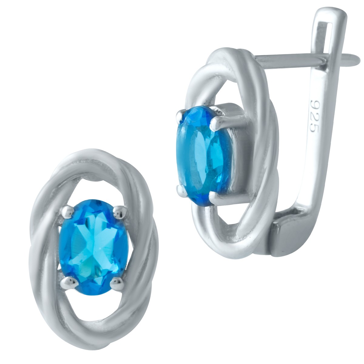 

Серебряные серьги MG с аквамарином nano