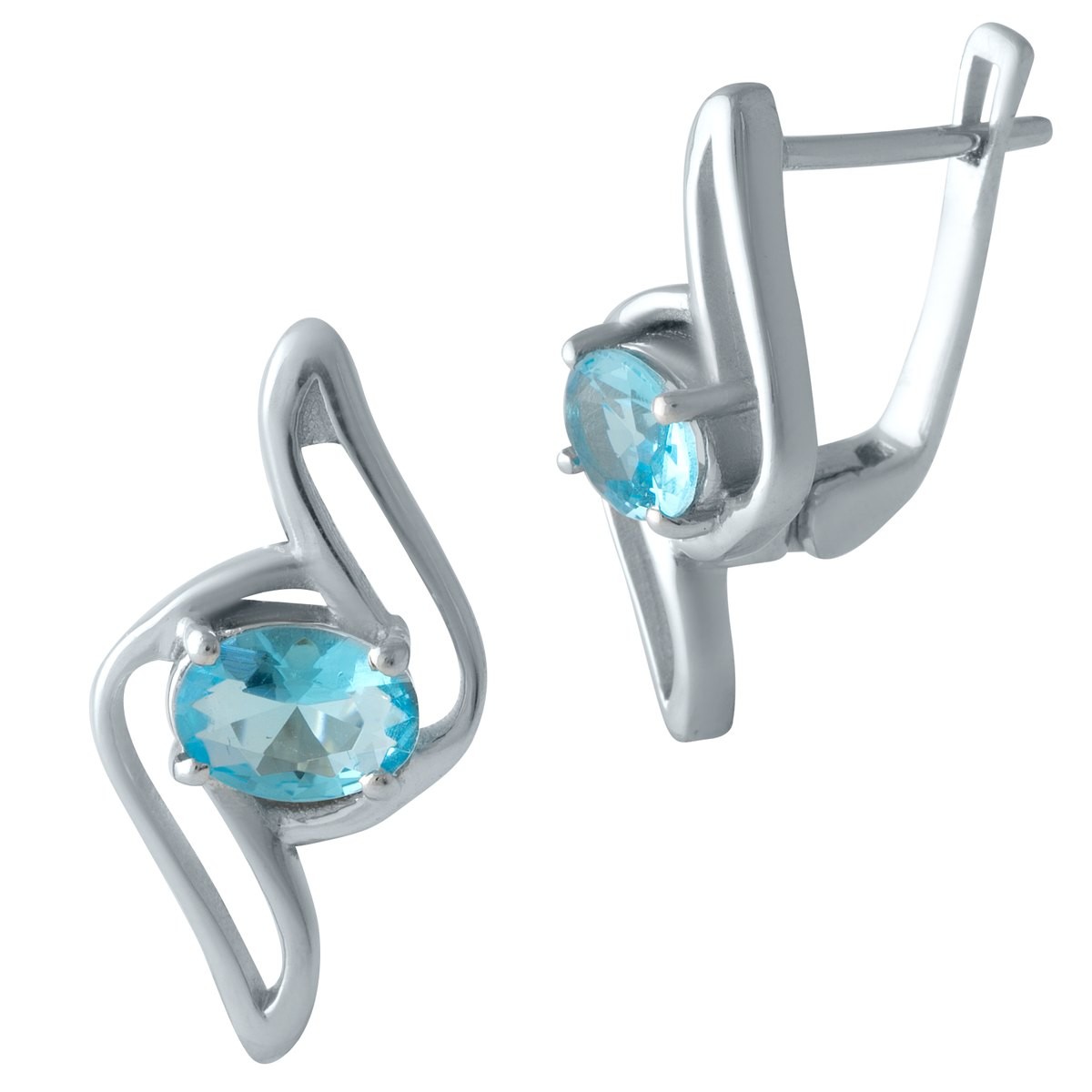 

Серебряные серьги MG с аквамарином nano