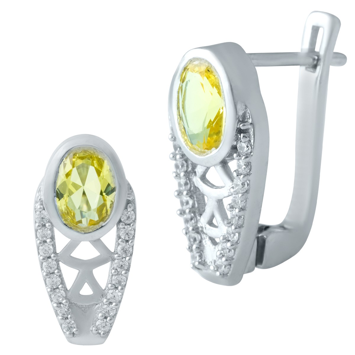 

Серебряные серьги MG с цитрином nano