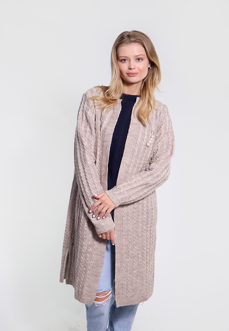 

Теплый женский жакет Mari-Knit 0861 M бежевый 60600