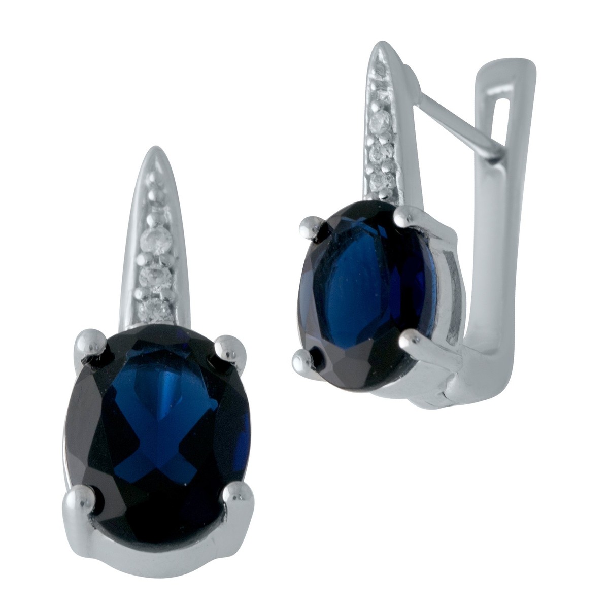 

Серебряные серьги MG с сапфиром nano