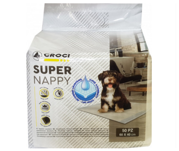 

Одноразовые пеленки Super Nappy для собак 60*40 см 50шт