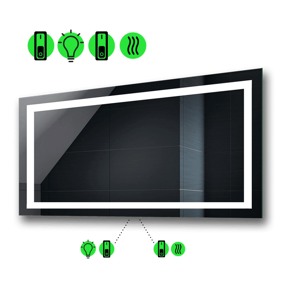 

Зеркало karnet с Led-подсветкой, с двумя механическими выключателеми 90x60 см