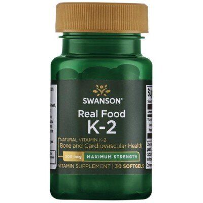 

Витамин К2, Vitamin K2, Swanson, максимальная сила, 200 мкг, 30 гелевых капсул (SWA-02906)